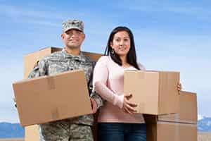 Military Family with Boxes for their Move